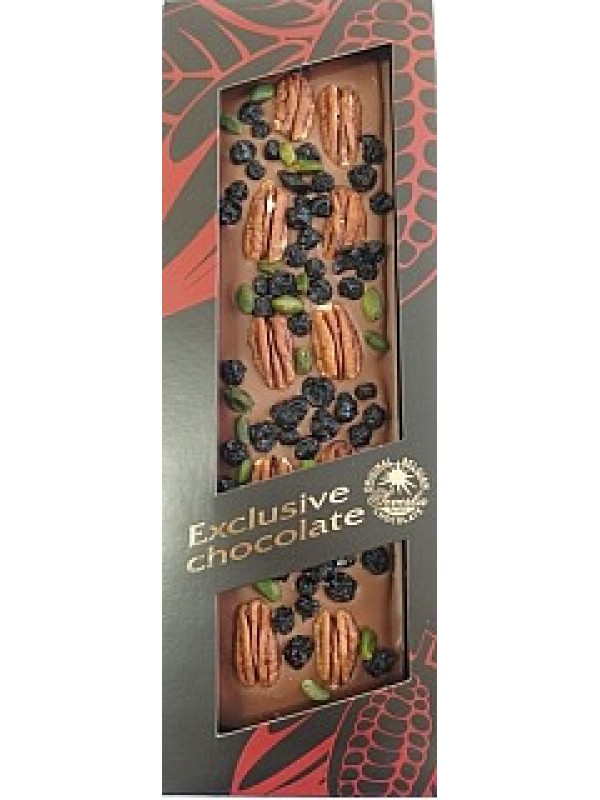 SEVERKA Mliečna čokoláda s pekanovými orechami a pistáciami 135g (9002)