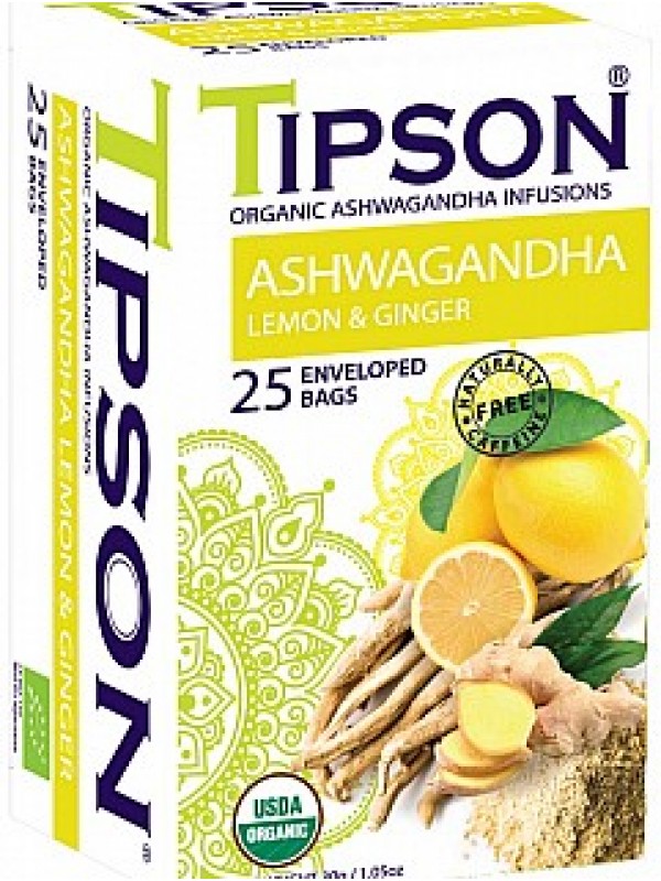 TIPSON BIO Ashwagandha Lemon & Ginger 25x1,2g (5081)