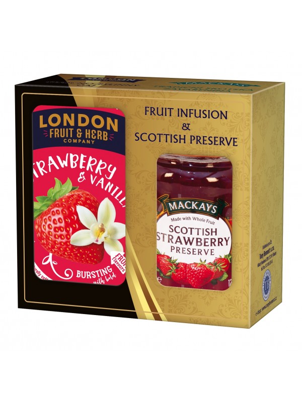 London Fruit & Herb Darčeková sada džem a čaj Strawberry & Vanilla (1113)