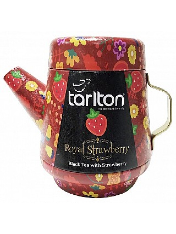 TARLTON Tea Pot Royal Strawberry Black plech 100g (7087)